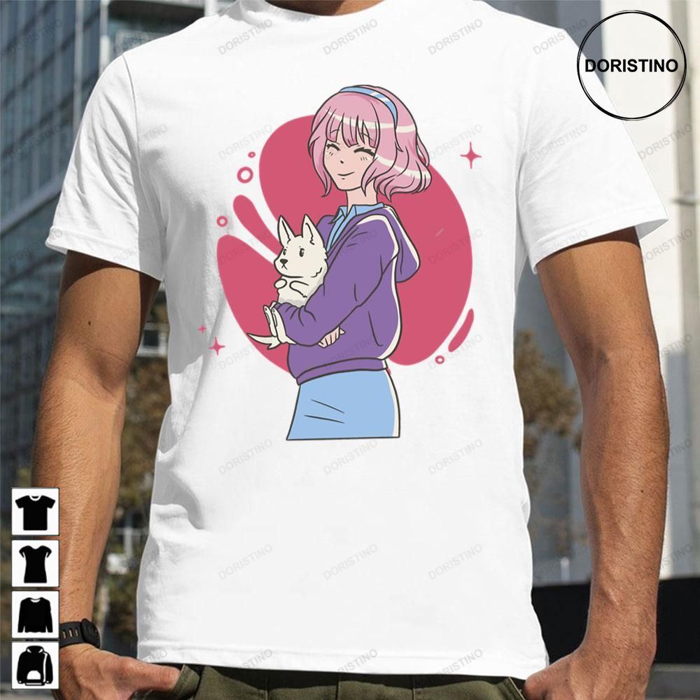 Animegirl With Puppy Awesome Shirts Animegirl With Puppy Awesome Shirts